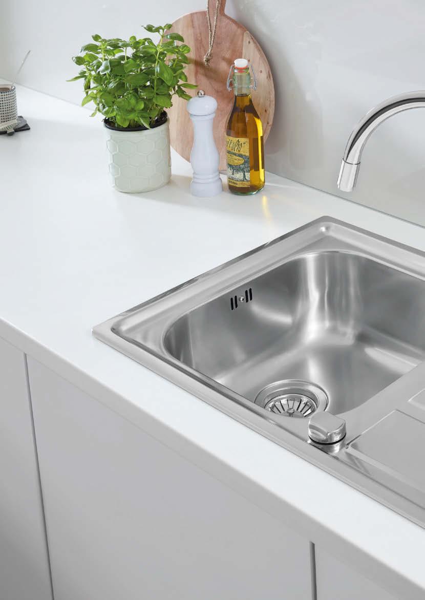 GROHE KEUKENSPOELBAKKEN K400-SERIE GROHE K400-SERIE Geef je keuken een designer uitstraling met de K400