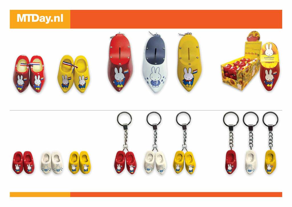 souvenir klompen souvenir clogs 505205 decorklompjes klompjes: 6,5 cm. 505206 decorklompjes klompjes: 6,5 cm. KL11606RD SPS011 KL11606YE spaarpotklompen klomp: 14,0 cm.