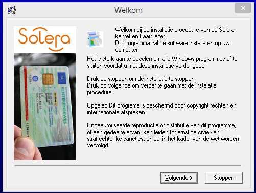 Installatie kenteken card reader Installatie van de card reader software