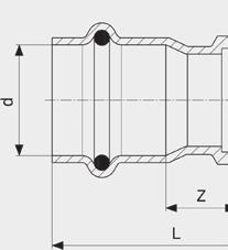 SanpressInox-Overgangsstuk model2312 artikel d Rp Z L