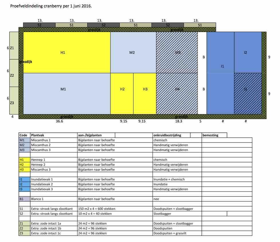 Bijlage III veldindeling & beheermaatregelen Hieronder treft voor elke fase de indeling en het overzicht van het proefveld
