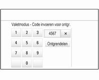 Er verschijnt een toetsenblok. Voer een viercijferige code in en selecteer Enter. Het toetsenblok wordt opnieuw weergegeven.