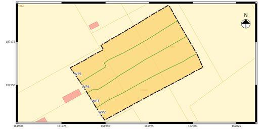 HetarcheologischonderzoekaandeHeihoekwegteBoortmeerbeek Hoofdstuk2 Werkmethode Het projectgebied werd ingedeeld in vier werkputten met een noordoostuzuidwest oriëntatie (fig. 2.).