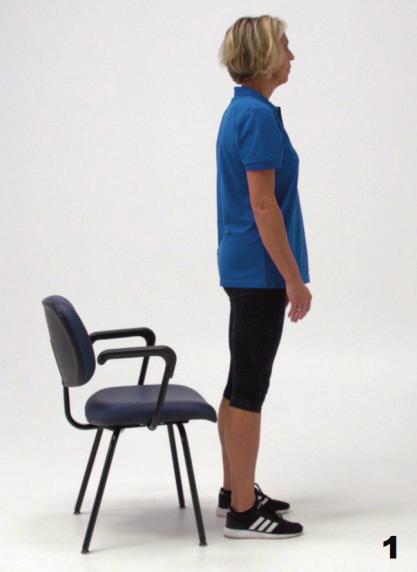 Oefening 8 Squat 1. Ga voor een stoel staan. 2.