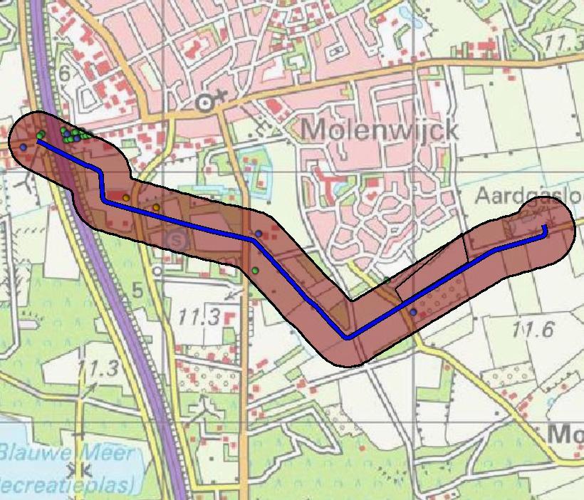 NIEUWBOUW Figuur 3 Bevolkingsgegevens rondom de leiding Zand Waalwijk. De zwarte polygoon geeft de locatie van de nieuwbouw aan.