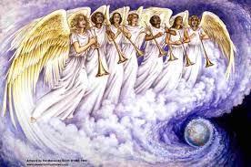 Vers 13 En ik zag en hoorde één engel, die hoog aan de hemel vloog en met een luide stem riep: Wee, wee, wee hun die op de aarde wonen, vanwege de overige bazuinstoten van de drie engelen die nog op