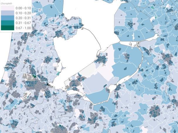 De daling in landelijk gebied hangt mede samen met verhuizingen van vooral jonge werkenden van landelijke naar stedelijke gemeenten in Flevoland, waarover meer in het hoofdstuk over