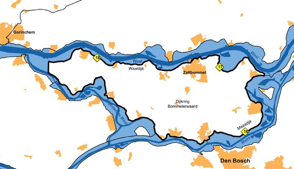 Opdracht 1.2: Schattingen van het verloop van een overstroming In de kaart hieronder (figuur 2) zie je een aantal locaties met dijken die in de rampenplannen worden gebruikt.