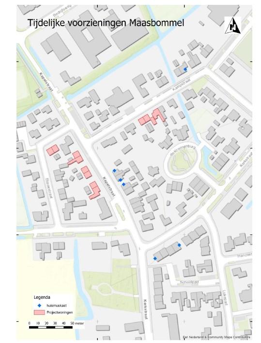 Figuur 2: Locaties van plaatsing van tijdelijke