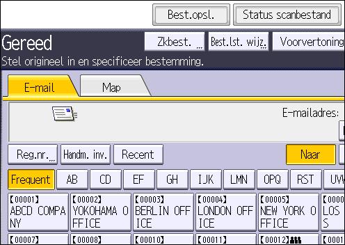 6. Scannen 4. Druk op [Bestand opslaan]. 5. Druk op [Opslaan op HDD]. 6. Geef indien nodig de bestandsgegevens op zoals [Gebruikersnaam], [Bestandsnaam] en [Wachtwoord].