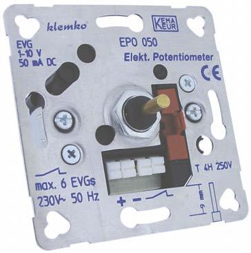 Muur inbouw -0 V Potentiometer electronisch als muur sokkel -0V +schakelaar met montage klauwen Type dimming -0 V Stuurstroom (ma) 50 Draadloos IP waarde IP20 Asdiameter Universeel voor 4 en 6mm