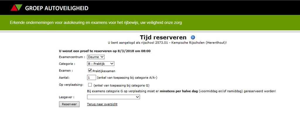 6.8. Hoe een proef reserveren?