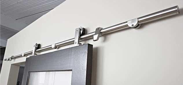 Slide Traditioneel Eerste stap Kies uw schuifsysteem SLIDE DOOR Rail Slide (180 cm) + hangers + geleider 310429 250,00 Totale hoogte van het systeem = deur + 11,5 cm Tweede stap DEUR ZONDER INFREZING