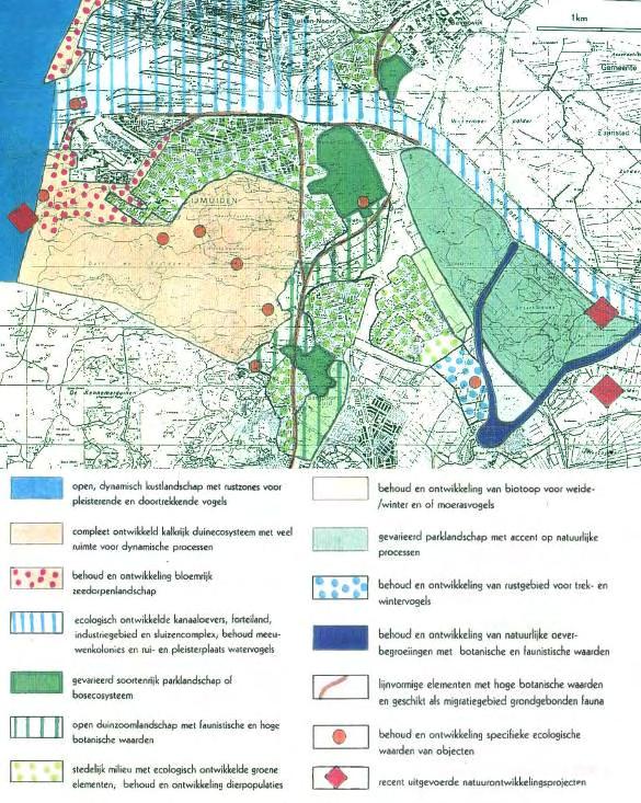 Groenbeleidsplan Velsen 2008 29 Ecologische Groenvisie Velsen 1997 Als algemene leidraad voor natuurontwikkelingsprojecten geeft de visie aan dat de ecologische potenties van de gebieden