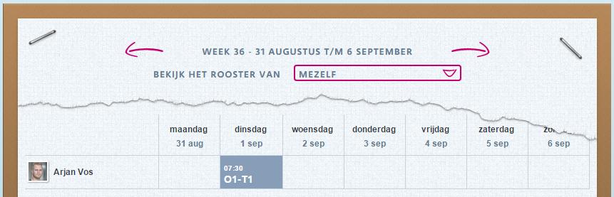 Waarom zie ik alleen de begintijd in het rooster in het medewerkerportaal? Wanneer je deel uitmaakt van een extramuraal team, zie je alleen de begintijd van je dienst in het rooster.