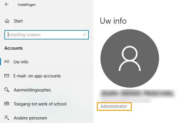 Windows 10 Hoe controleren of ik over administratorrechten beschik?
