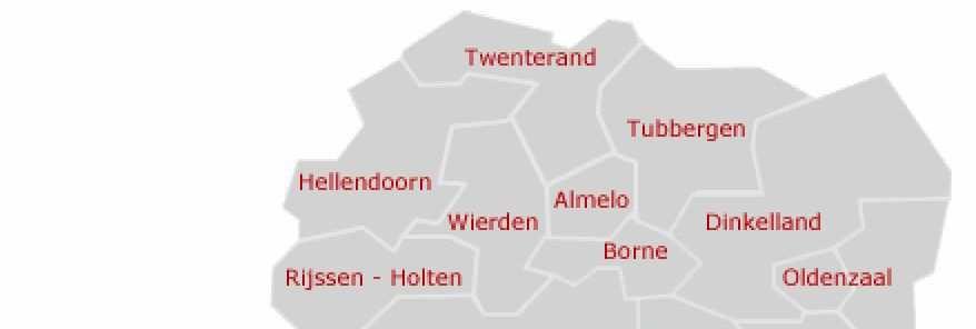 Het werkgebied van de bank Vestiging Almelo : Almelo, Hellendoorn, Rijssen-Holten,