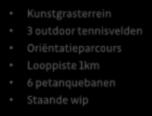 tennisvelden Oriëntatieparcours Looppiste 1km 6 petanquebanen Staande wip Snapfitness Ars