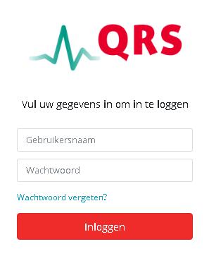 Inloggen Ga naar het bestelportaal om in te loggen via https://acutezorg.qrs.nl. Direct verschijnt het login scherm op uw beeldscherm.