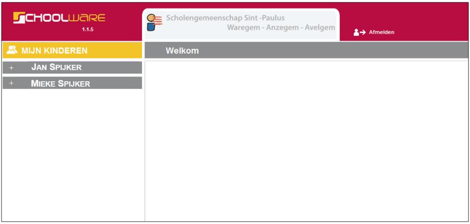 Indien je verschillende kinderen in de scholengemeenschap hebt, dan bestaat je wachtwoord uit de laatste 5 cijfers van het rijksregisternummer van het kind waarvoor je je eerst hebt aangemeld in