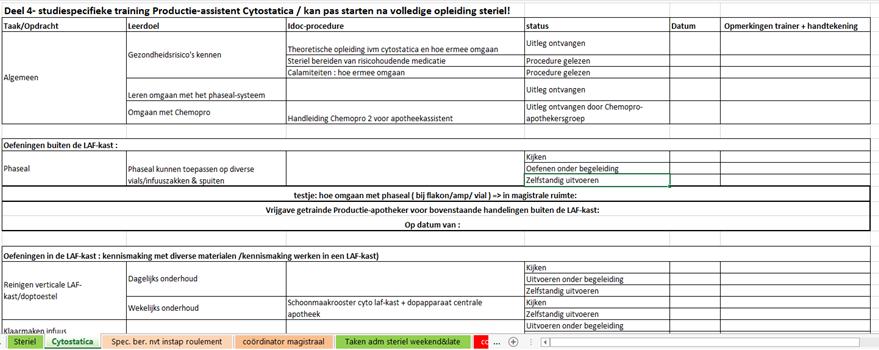 Voorbeeld training Personnel UZ Gent 4 Continue training: 4