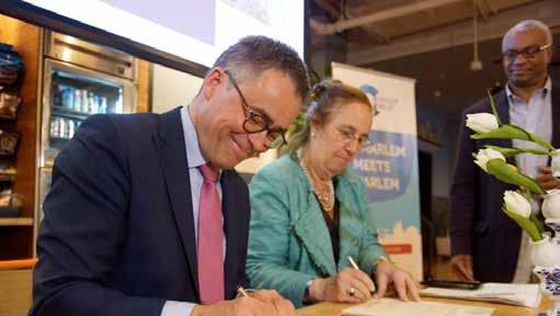De twee gemeentes werden officieel partners met de ondertekening van de intentieverklaring Haarlem 2 Harlem. Het doel van deze verbinding?
