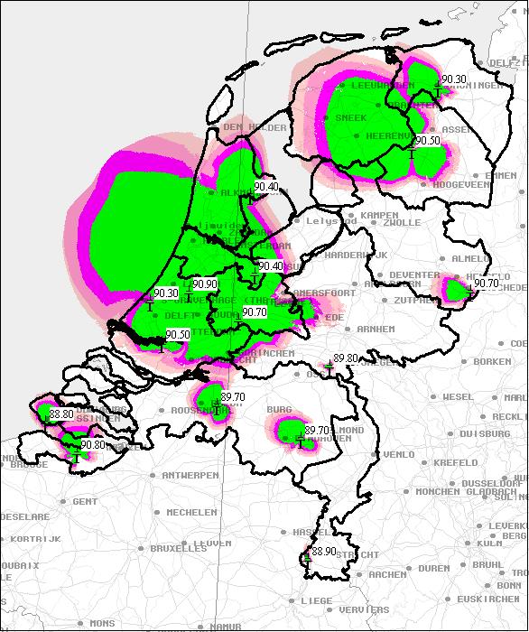 INDICATIEF GEOGRAFISCH VERZORGINGSGEBIED KAVEL A8 Indicatief demografisch bereik: 48% Deze weergave bevat enkel een indicatie van het mogelijk te realiseren verzorgingsgebied, dan wel het mogelijk te