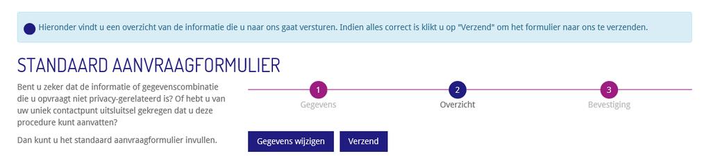 In het overzicht kan u de gegevens van uw