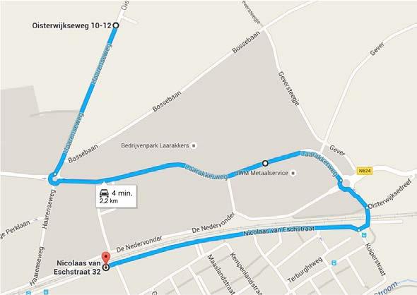 Afbeelding 16c Routes met eenrichtingsverkeer of met sluiting overweg die lopen van Haarenseweg bij gemeentegrens naar Nicolaas van Eschstraat 32 Vijfde HB-paar Het vijfde HB-paar gaat van zuid naar