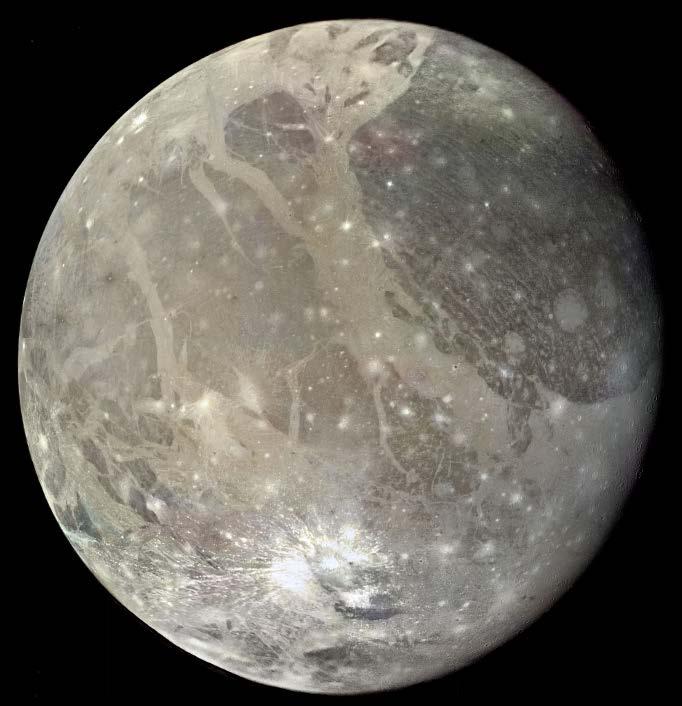 De aarde en Mercurius hebben relatief veel metalen, de meeste manen (ook Ganymedes en Callisto) bevatten vooral waterijs. De gemiddelde dichtheid van Mercurius is dus groter dan die van Ganymedes!