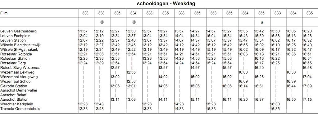 Werkblad 6 Dienstregeling (voorbeeld) Niveau