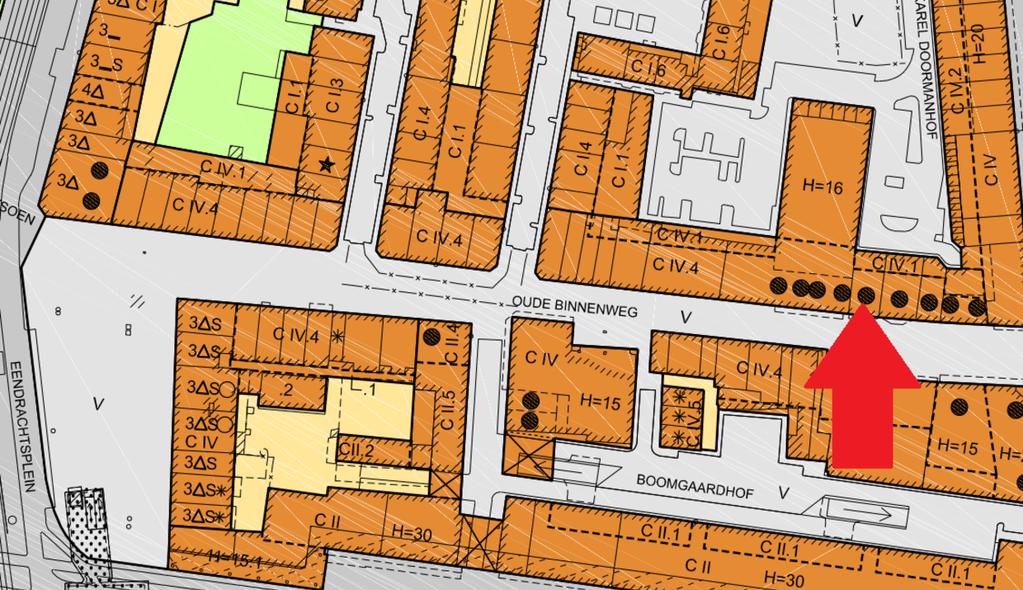 Bestemmingsplan Het geheel valt onder de regels van het bestemmingsplan Cool van de Gemeente Rotterdam (onherroepelijk d.d. 2 november 2011) en is bestemd voor centrumvoorzieningen IV.