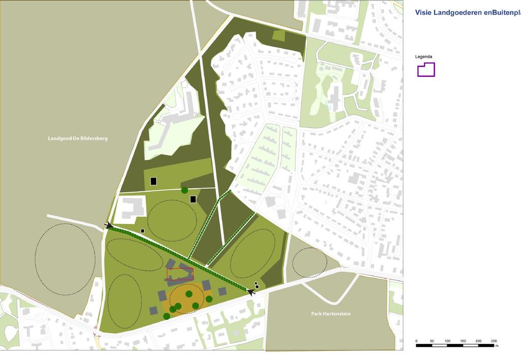 Landgoed de Sonnenberg legenda gebiedstypen Tuin: verfijnde inrichting, intensief beheer; Parklandschap: landschappelijke inrichting (veelal Engelse landschapsstijl), intensief beheer; Open ruimte;