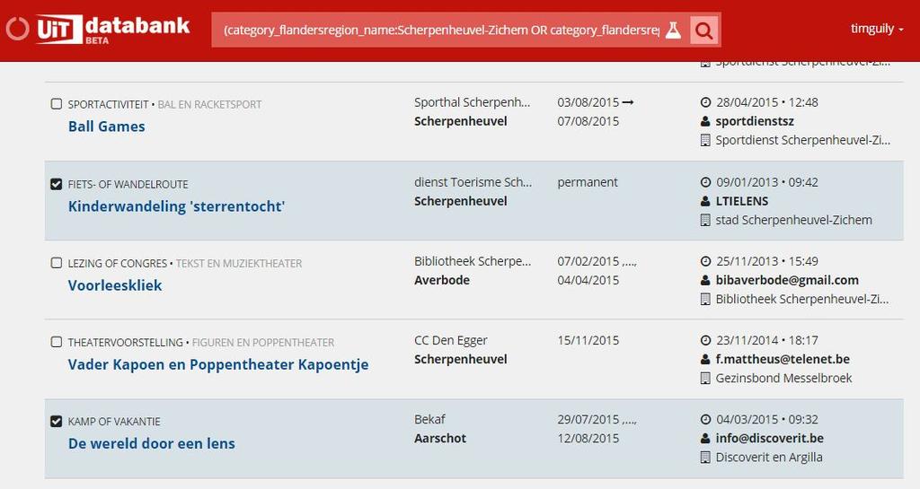 2 Selecteer de activiteiten die je op je Meeneemtips wil Selecteer de activiteiten die je op je Meeneemtips wil.