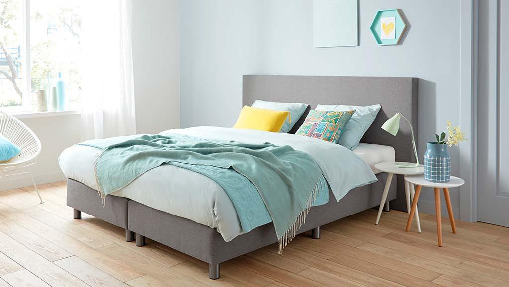 boxspring met pocketmatras en afneembare hoes.