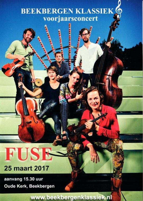 Beekbergen Klassiek Op zaterdag 25 maart 2017 treedt in de Oude Kerk van Beekbergen het ensemble FUSE op. FUSE treedt op bij diverse TV programma s.