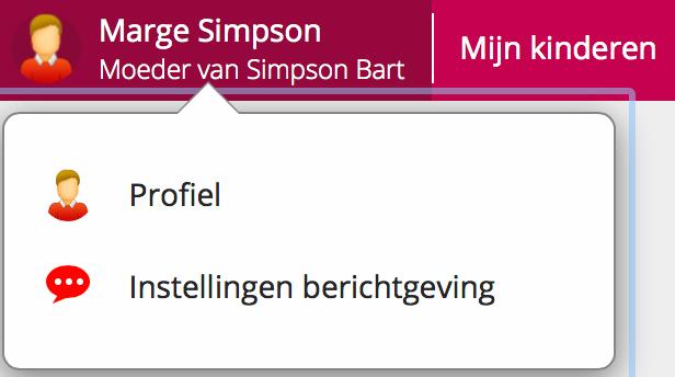 2. Gebruik Eenmaal ingelogd ziet u 4 grote onderverdelingen: Mijn Kinderen, Mijn Vakken, Kalender en Administratie. Maar laten we eerst beginnen met de menubalk. 2.1 