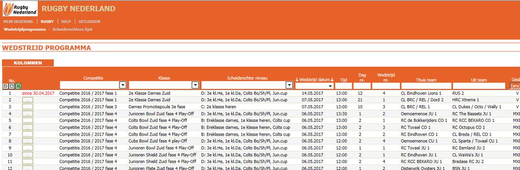 INDELEN SCHEIDSRECHTERS BIJ WEDSTRIJDEN Ga naar wedstrijdprogramma.