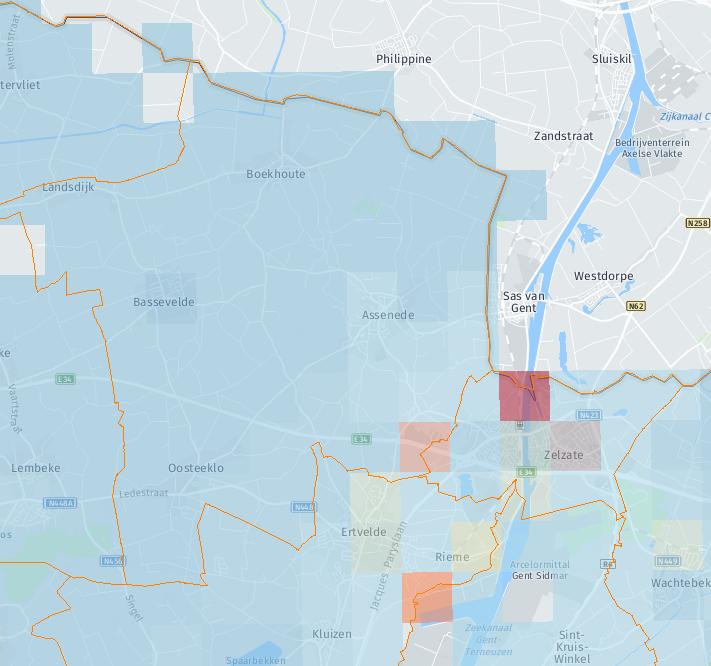 restwarmte wordt onttrokken uit de omgeving Figuur 3: warmtekaart Vlaanderen: Kansrijke gebieden voor de aanleg van een warmtenet, VITO bron: geopunt