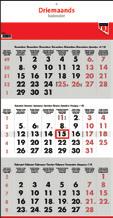 Schildformaat 28 x 35 cm Week begint op maandag Een compacte drie maanden kalender Duidelijk overzicht van