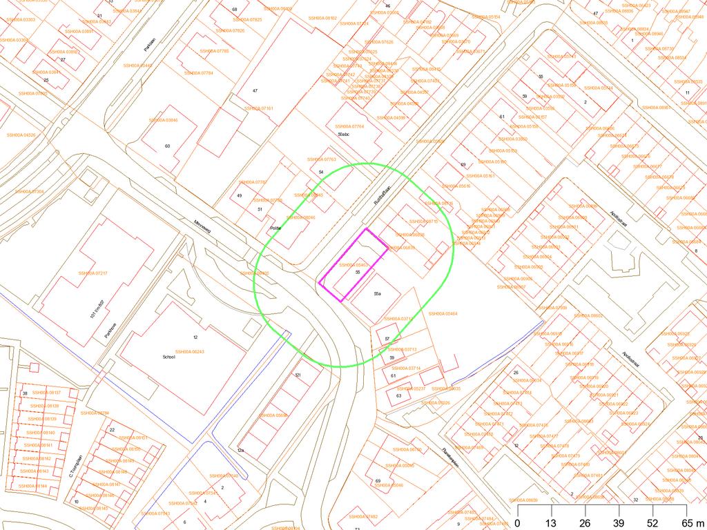 Topografie Bebouwing Wegen Water Perceelgrenzen Geselecteerd gebied 25-meter contour Afscheiding Coördinaten volgens RDM