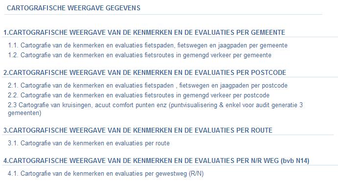 de data naast uiteraard de Fietsersbond die de databank en webapplicatie heeft opgebouwd. De webapplicatie zelf heeft de volgende structuur 5.