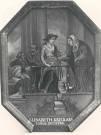 nr: BR 0115 vervaardiger: Kusters, Louis Mysterie bord 'De engel Gabriël brengt Maria de blijde boodschap' 1800