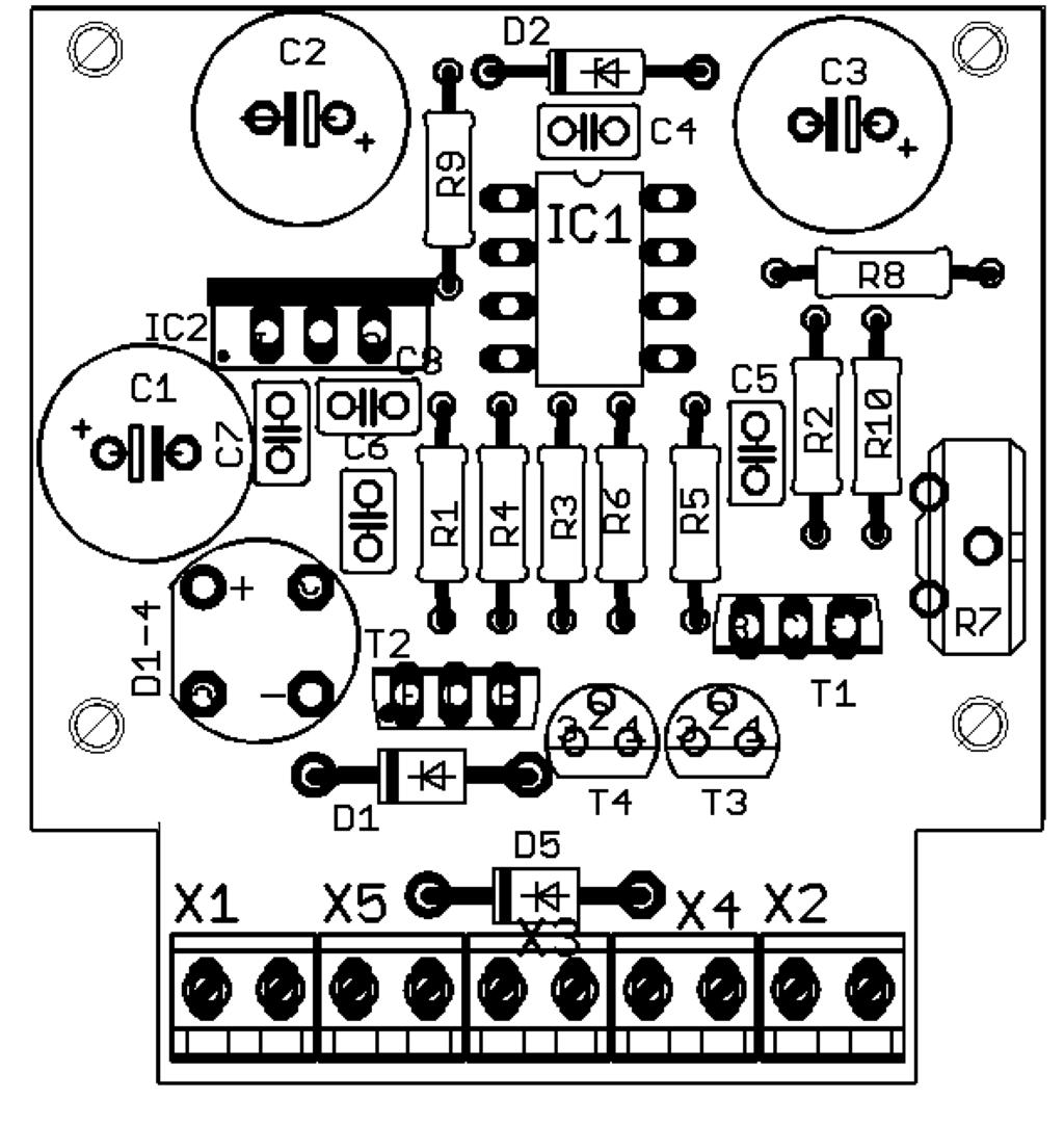 Fig. 1: FCS-R Bestückungsplan - PCB layout - Plan d