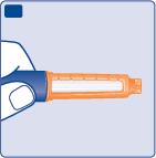 Als u een verkeerd soort insuline gebruikt, kan uw bloedsuikerspiegel te hoog of te laag worden. A Haal de pendop van de pen.