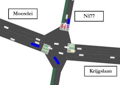 Microscopische effecten met Paramics Ontsluiting Carrefour Korbeek-Lo + Herstal.