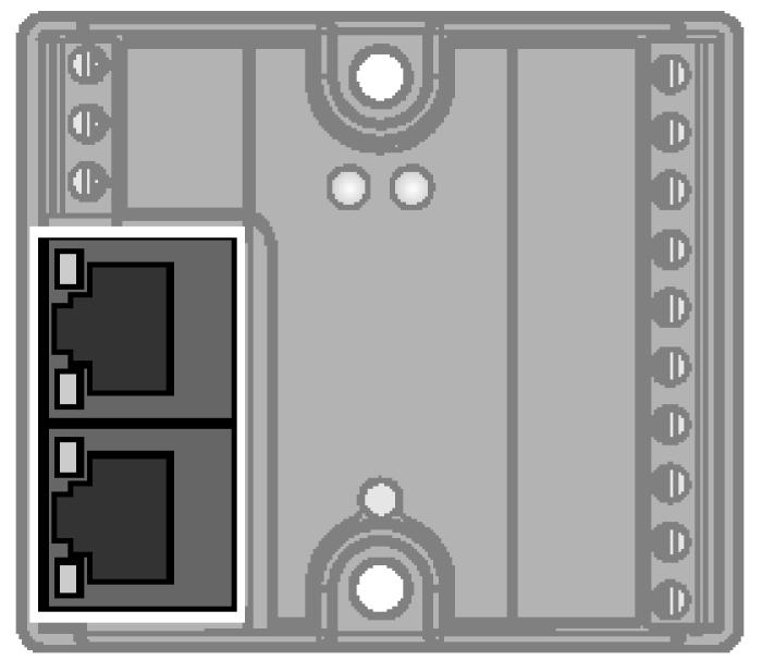 Terminal assignment Ethernet veldbuskabel (voorbeeld): RJ45S-RJ45S-441-2M (ident-nr. 6932517) of RJ45-FKSDD-441-0,5M/S2174 (ident-nr.