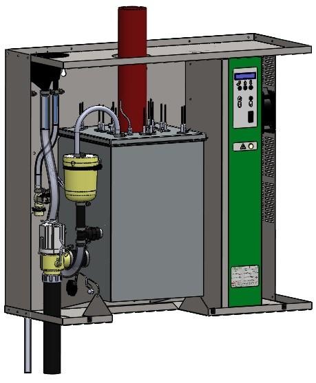 Stap 4 - Afvoer Drain water cooling kit (optie) Hoe het werkt Het afvoerwater van een stoombevochtiger is erg heet en het kan noodzakelijk zijn om dit af te koelen.