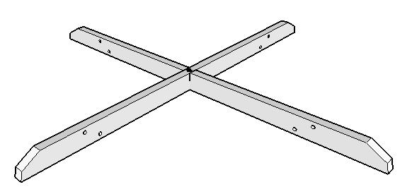 Stap 1 Hierbij maken we het frame van de tafel met de poten.