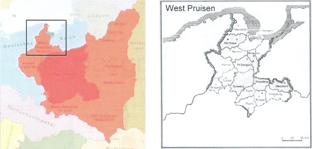 Pas bij de uitvoering van het Verdrag van Versailles werd het gebied Pools. Tot die tijd was het Duits en werden de Germania-zegels normaal gebruikt. In afb.